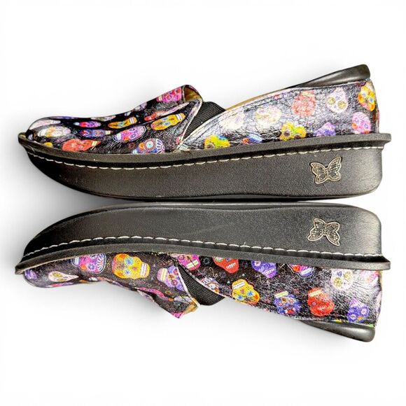 Alegria Shoes - alegria debra sugar skulls leather whimsigoth black, multicolor women's clogs 39